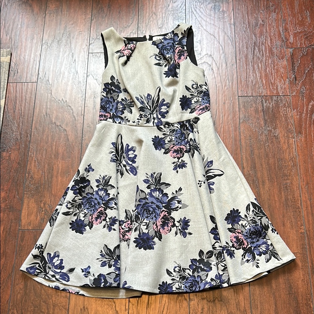 Elle Blue and Pink Sleeveless Fit and Flare Dress size 4